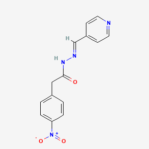 molecular formula C14H12N4O3 B2609458 (E)-2-(4-硝基苯基)-N'-(吡啶-4-亚甲基)乙酰肼 CAS No. 2884-75-5
