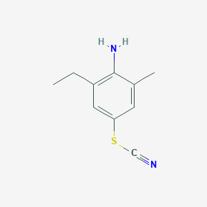 molecular formula C10H12N2S B2609460 [(4-Amino-3-ethyl-5-methylphenyl)sulfanyl]formonitrile CAS No. 730950-96-6