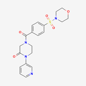 molecular formula C20H22N4O5S B2609463 4-[4-(Morpholine-4-sulfonyl)benzoyl]-1-(pyridin-3-yl)piperazin-2-one CAS No. 2097888-79-2