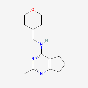 2-methyl-N-((tetrahydro-2H-pyran-4-yl)methyl)-6,7-dihydro-5H-cyclopenta[d]pyrimidin-4-amine