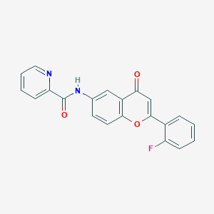 molecular formula C21H13FN2O3 B2609465 N-[2-(2-氟苯基)-4-氧代-4H-色满-6-基]吡啶-2-甲酰胺 CAS No. 921881-66-5