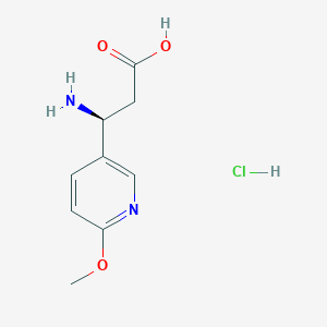 molecular formula C9H13ClN2O3 B2609474 (s)-3-Amino-3-(6-methoxypyridin-3-yl)propanoic acid hcl CAS No. 2089671-26-9