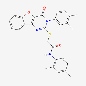 N-(2,4-dimethylphenyl)-2-((3-(3,4-dimethylphenyl)-4-oxo-3,4-dihydrobenzofuro[3,2-d]pyrimidin-2-yl)thio)acetamide