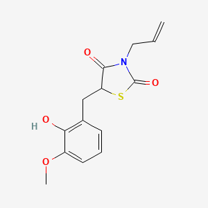 molecular formula C14H15NO4S B2609486 3-Allyl-5-(2-hydroxy-3-methoxybenzyl)-1,3-thiazolane-2,4-dione CAS No. 860644-68-4