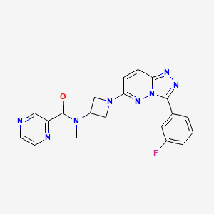 molecular formula C20H17FN8O B2609494 N-[1-[3-(3-Fluorophenyl)-[1,2,4]triazolo[4,3-b]pyridazin-6-yl]azetidin-3-yl]-N-methylpyrazine-2-carboxamide CAS No. 2380057-51-0
