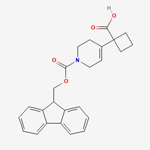 molecular formula C25H25NO4 B2609496 1-(1-{[(9H-fluoren-9-yl)methoxy]carbonyl}-1,2,3,6-tetrahydropyridin-4-yl)cyclobutane-1-carboxylic acid CAS No. 2241128-50-5