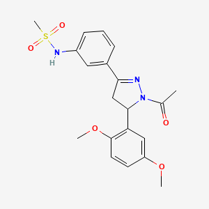 N-(3-(1-acetyl-5-(2,5-dimethoxyphenyl)-4,5-dihydro-1H-pyrazol-3-yl)phenyl)methanesulfonamide