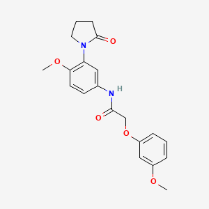 molecular formula C20H22N2O5 B2609511 N-(4-methoxy-3-(2-oxopyrrolidin-1-yl)phenyl)-2-(3-methoxyphenoxy)acetamide CAS No. 941957-61-5