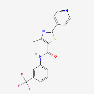 molecular formula C17H12F3N3OS B2609520 4-甲基-2-(吡啶-4-基)-N-[3-(三氟甲基)苯基]-1,3-噻唑-5-甲酰胺 CAS No. 338396-93-3