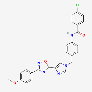 4-chloro-N-[4-({4-[3-(4-methoxyphenyl)-1,2,4-oxadiazol-5-yl]-1H-imidazol-1-yl}methyl)phenyl]benzamide