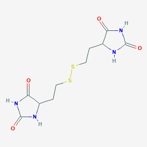 molecular formula C10H14N4O4S2 B2609532 5-(2-{[2-(2,5-二氧代咪唑烷-4-基)乙基]二硫烷基}乙基)咪唑烷-2,4-二酮 CAS No. 459818-66-7