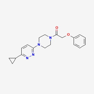 molecular formula C19H22N4O2 B2609536 1-(4-(6-Cyclopropylpyridazin-3-yl)piperazin-1-yl)-2-phenoxyethanone CAS No. 2034233-32-2