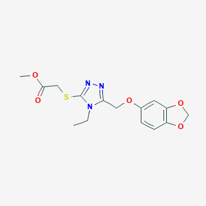 METHYL 2-({5-[(2H-1,3-BENZODIOXOL-5-YLOXY)METHYL]-4-ETHYL-4H-1,2,4-TRIAZOL-3-YL}SULFANYL)ACETATE