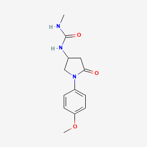 molecular formula C13H17N3O3 B2609542 1-(1-(4-Methoxyphenyl)-5-oxopyrrolidin-3-yl)-3-methylurea CAS No. 878062-62-5