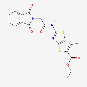 Ethyl 2-(2-(1,3-dioxoisoindolin-2-yl)acetamido)-6-methylthieno[2,3-d]thiazole-5-carboxylate