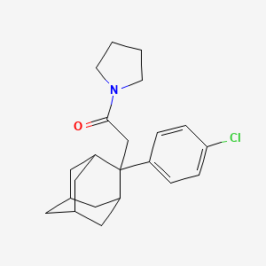 molecular formula C22H28ClNO B2609547 2-[2-(4-Chlorophenyl)-2-adamantyl]-1-(1-pyrrolidinyl)-1-ethanone CAS No. 400085-08-7
