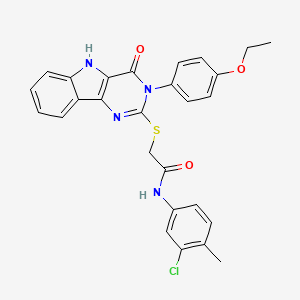 N-(3-chloro-4-methylphenyl)-2-[[3-(4-ethoxyphenyl)-4-oxo-5H-pyrimido[5,4-b]indol-2-yl]sulfanyl]acetamide