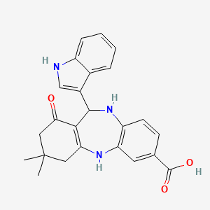 6-(1H-indol-3-yl)-9,9-dimethyl-7-oxo-6,8,10,11-tetrahydro-5H-benzo[b][1,4]benzodiazepine-2-carboxylic acid