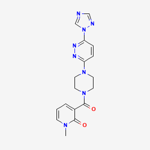 3-(4-(6-(1H-1,2,4-triazol-1-yl)pyridazin-3-yl)piperazine-1-carbonyl)-1-methylpyridin-2(1H)-one