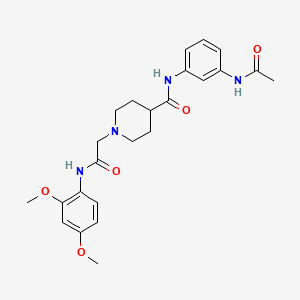 N-(3-acetamidophenyl)-1-(2-((2,4-dimethoxyphenyl)amino)-2-oxoethyl)piperidine-4-carboxamide