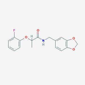 N-(1,3-benzodioxol-5-ylmethyl)-2-(2-fluorophenoxy)propanamide