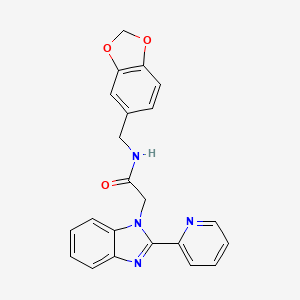 N-(benzo[d][1,3]dioxol-5-ylmethyl)-2-(2-(pyridin-2-yl)-1H-benzo[d]imidazol-1-yl)acetamide