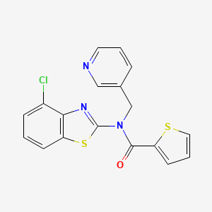 molecular formula C18H12ClN3OS2 B2609573 N-(4-chlorobenzo[d]thiazol-2-yl)-N-(pyridin-3-ylmethyl)thiophene-2-carboxamide CAS No. 895015-62-0