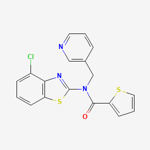 molecular formula C18H12ClN3OS2 B2609573 N-(4-氯苯并[d]噻唑-2-基)-N-(吡啶-3-基甲基)噻吩-2-甲酰胺 CAS No. 895015-62-0