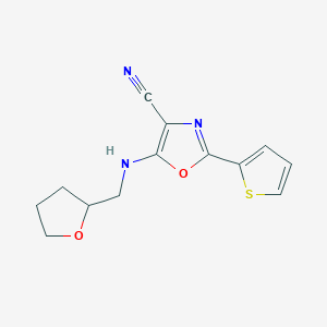 5-[(tetrahydrofuran-2-ylmethyl)amino]-2-(thiophen-2-yl)-1,3-oxazole-4-carbonitrile