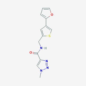 molecular formula C13H12N4O2S B2609591 N-[[4-(Furan-2-yl)thiophen-2-yl]methyl]-1-methyltriazole-4-carboxamide CAS No. 2380043-01-4