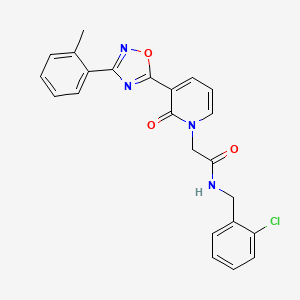 molecular formula C23H19ClN4O3 B2609595 N-(2-chlorobenzyl)-2-(2-oxo-3-(3-(o-tolyl)-1,2,4-oxadiazol-5-yl)pyridin-1(2H)-yl)acetamide CAS No. 1251598-80-7
