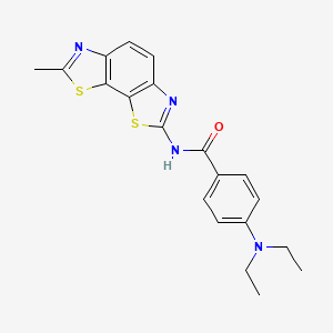 molecular formula C20H20N4OS2 B2609600 4-(diethylamino)-N-(7-methyl-[1,3]thiazolo[4,5-g][1,3]benzothiazol-2-yl)benzamide CAS No. 361173-87-7