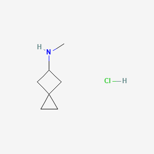 molecular formula C7H14ClN B2609601 Methyl-spiro[2.3]hex-5-yl-amine hydrochloride CAS No. 1965309-14-1
