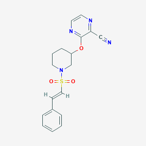 (E)-3-((1-(styrylsulfonyl)piperidin-3-yl)oxy)pyrazine-2-carbonitrile