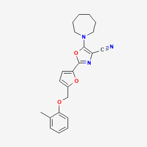 5-(Azepan-1-yl)-2-(5-((o-tolyloxy)methyl)furan-2-yl)oxazole-4-carbonitrile