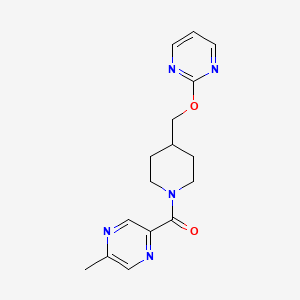 molecular formula C16H19N5O2 B2609604 (5-Methylpyrazin-2-yl)-[4-(pyrimidin-2-yloxymethyl)piperidin-1-yl]methanone CAS No. 2380064-10-6