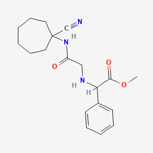 molecular formula C19H25N3O3 B2609610 Methyl 2-({[(1-cyanocycloheptyl)carbamoyl]methyl}amino)-2-phenylacetate CAS No. 1311417-24-9