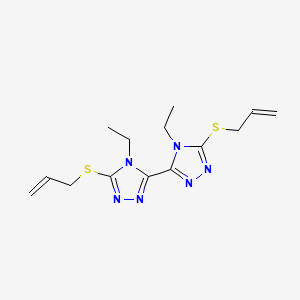 4-Ethyl-3-(4-ethyl-5-prop-2-enylsulfanyl-1,2,4-triazol-3-yl)-5-prop-2-enylsulfanyl-1,2,4-triazole