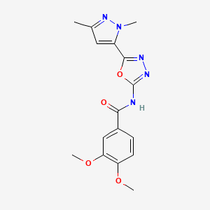 N-(5-(1,3-dimethyl-1H-pyrazol-5-yl)-1,3,4-oxadiazol-2-yl)-3,4-dimethoxybenzamide