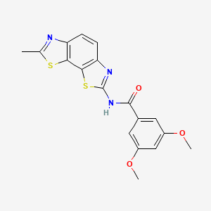 molecular formula C18H15N3O3S2 B2609621 3,5-二甲氧基-N-(7-甲基-[1,3]噻唑并[4,5-g][1,3]苯并噻唑-2-基)苯甲酰胺 CAS No. 313403-74-6