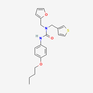 3-(4-Butoxyphenyl)-1-(furan-2-ylmethyl)-1-(thiophen-3-ylmethyl)urea