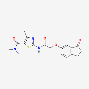 N,N,4-trimethyl-2-(2-((3-oxo-2,3-dihydro-1H-inden-5-yl)oxy)acetamido)thiazole-5-carboxamide