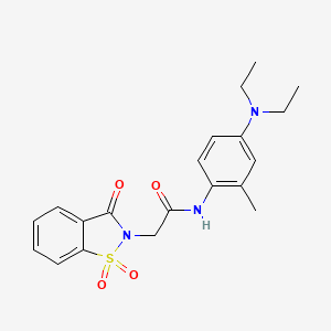 molecular formula C20H23N3O4S B2609639 N-(4-(diethylamino)-2-methylphenyl)-2-(1,1-dioxido-3-oxobenzo[d]isothiazol-2(3H)-yl)acetamide CAS No. 899954-26-8
