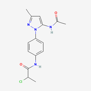 N-[4-(5-Acetamido-3-methylpyrazol-1-yl)phenyl]-2-chloropropanamide