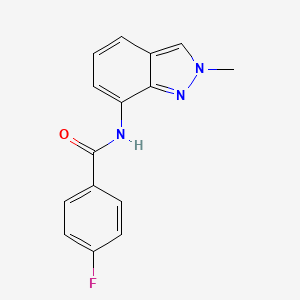 molecular formula C15H12FN3O B2609648 4-氟-N-(2-甲基-2H-吲唑-7-基)苯甲酰胺 CAS No. 866040-60-0