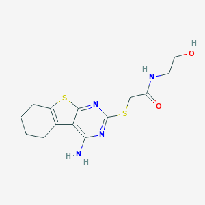 2-[(4-amino-5,6,7,8-tetrahydro[1]benzothieno[2,3-d]pyrimidin-2-yl)sulfanyl]-N-(2-hydroxyethyl)acetamide