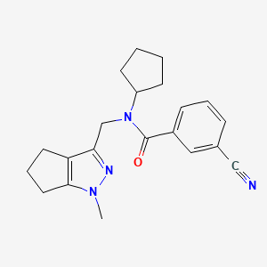 3-cyano-N-cyclopentyl-N-((1-methyl-1,4,5,6-tetrahydrocyclopenta[c]pyrazol-3-yl)methyl)benzamide