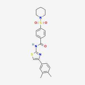 molecular formula C23H25N3O3S2 B2609655 N-(4-(3,4-dimethylphenyl)thiazol-2-yl)-4-(piperidin-1-ylsulfonyl)benzamide CAS No. 325978-89-0