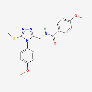 4-methoxy-N-((4-(4-methoxyphenyl)-5-(methylthio)-4H-1,2,4-triazol-3-yl)methyl)benzamide
