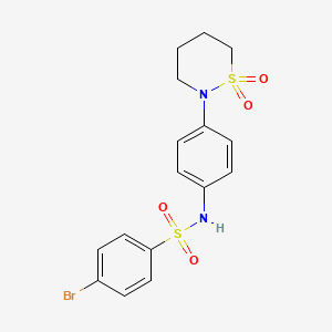 molecular formula C16H17BrN2O4S2 B2609659 4-溴-N-(4-(1,1-二氧化-1,2-噻嗪-2-基)苯基)苯磺酰胺 CAS No. 941945-63-7